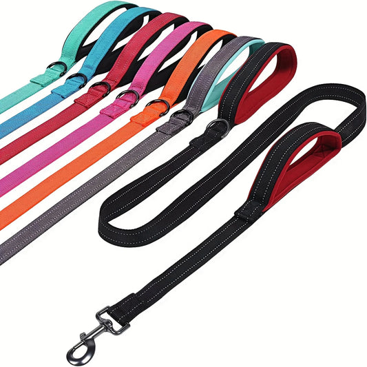 Heavy Duty Double Handle Chain Dog Leash - Training Control Lead