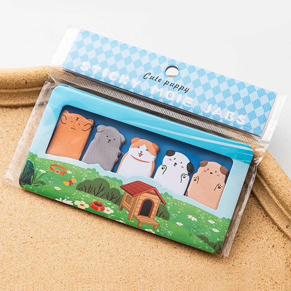 Cartoon Animals Sticky Notes 150 Sheets - Capybara Panda Cat Memo Clips
