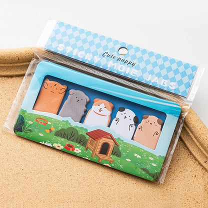 Cartoon Animals Sticky Notes 150 Sheets - Capybara Panda Cat Memo Clips