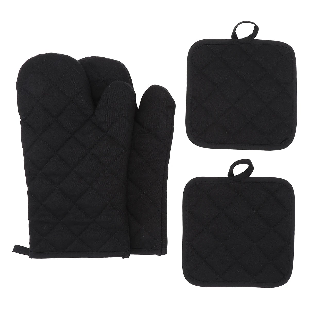 4-Piece Insulated Oven Gloves Set - Heat Resistant Kitchen Gloves
