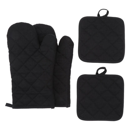 4-Piece Insulated Oven Gloves Set - Heat Resistant Kitchen Gloves