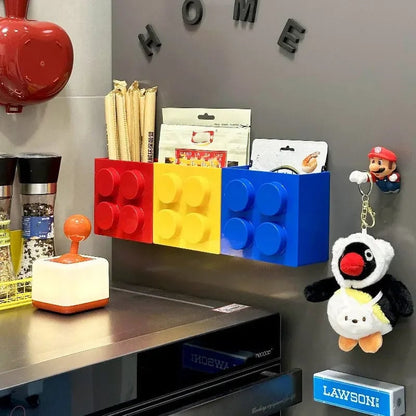 Magnetic Building Block Refrigerator Storage Rack Wall Mount