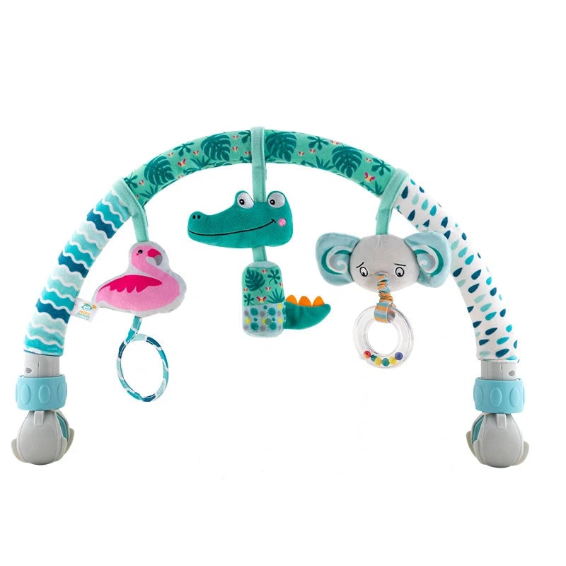 Adjustable Baby Stroller Arch Toy - Clip-On Crib Mobile Hanging Bell