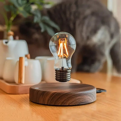 Magnetic Levitating Moon Night Light 3D LED Lamp Wooden Base 3 Colors