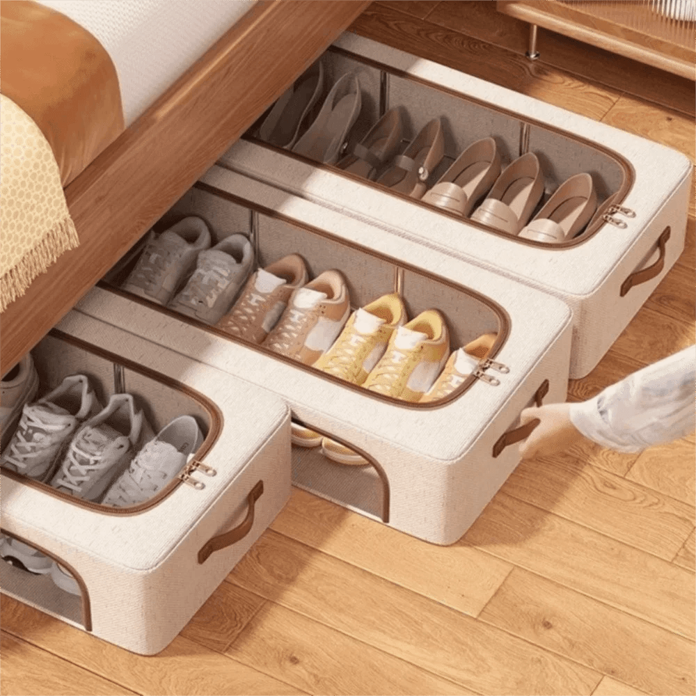Clear Window Under Bed Storage Box Moisture Proof Shoe Organizer