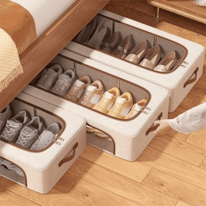 Clear Window Under Bed Storage Box Moisture Proof Shoe Organizer