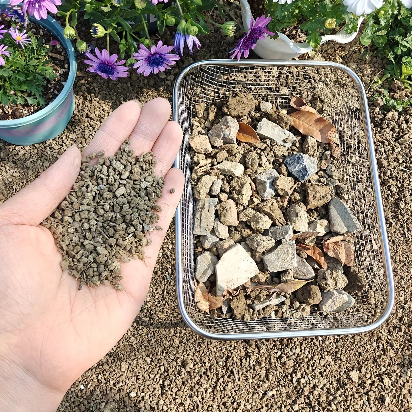 Stainless Steel Soil Sieve Mesh - Garden Rock Filter Compost Sand