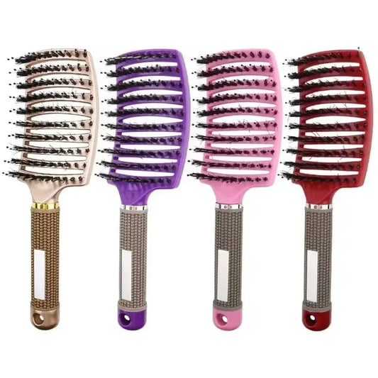 Detangling Hair Brush with Massage Bristles - Curly Hair & Wig Comb