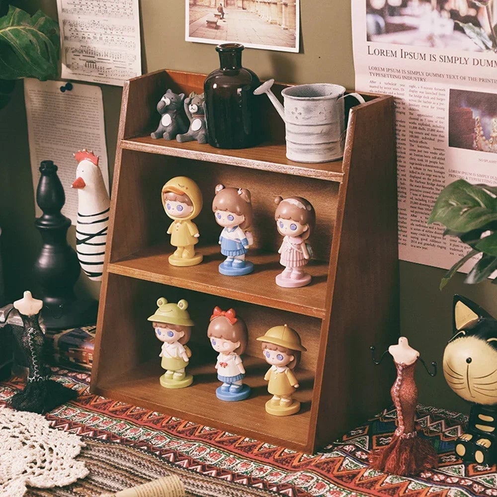 Vintage Wooden Perfume Organizer Rack - Multifunctional Storage