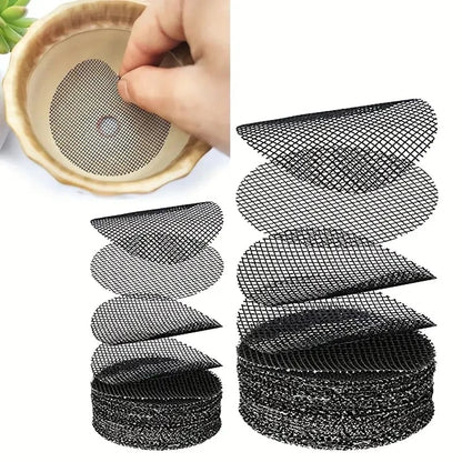 50pk Round Drainage Hole Screen Mats - Plant Pot Filter Guards