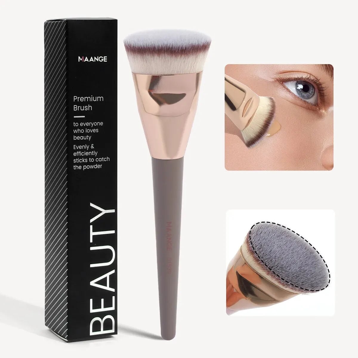 MAANGE Flat Foundation Brush - Professional Makeup Tool with Storage Box