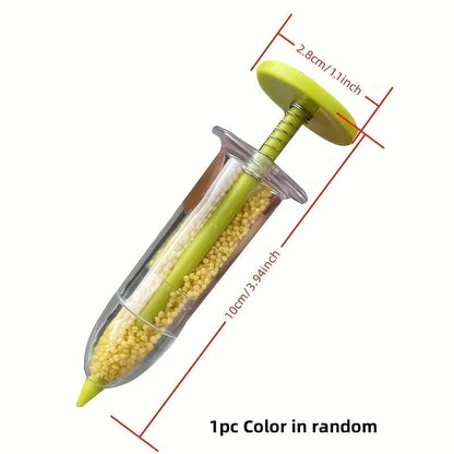 Handheld Manual Seed Dispenser Tool Transparent Tube Garden Seeder