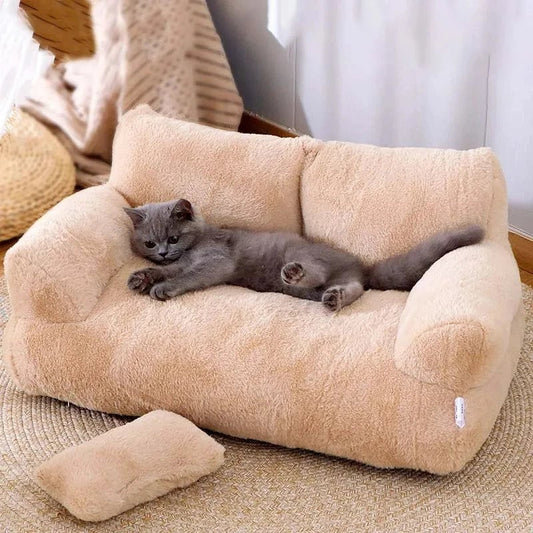 Plush Luxury Cat Bed Sofa - Winter Warm Pet Nest Small Medium Dogs