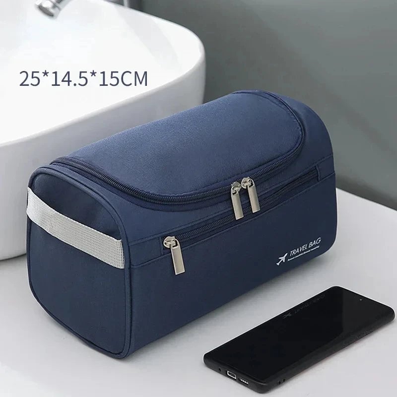 Large Hanging Leather Toiletry Bag - Travel Dopp Kit Men Women