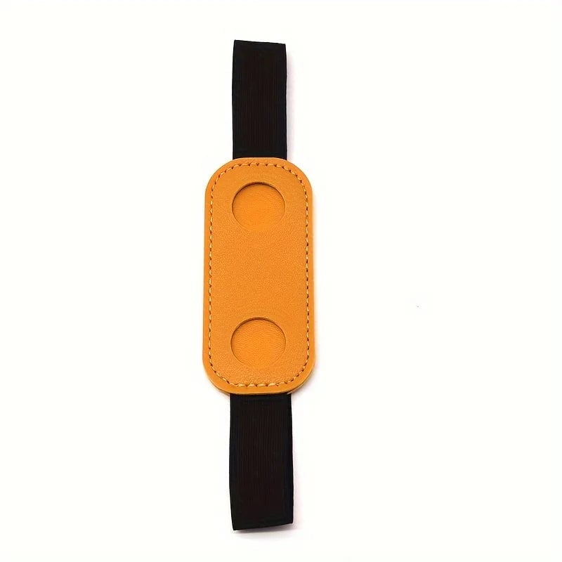 PU Leather Pen Holder Sleeve Elastic Band Clip Office Notebook