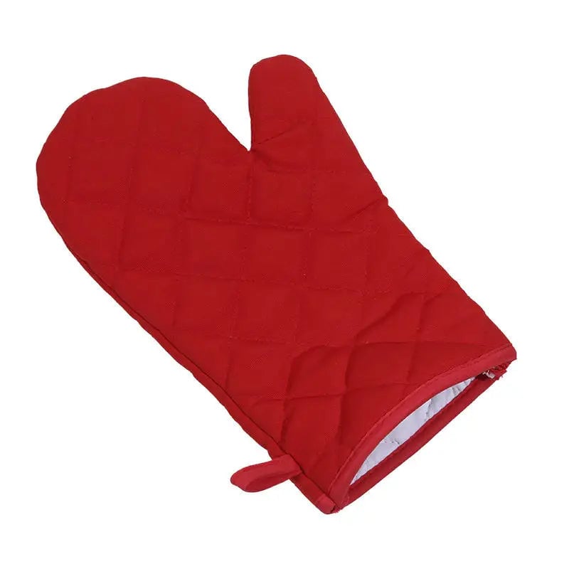 Heat Resistant Cotton Oven Gloves - Insulated Anti-Scald Baking BBQ