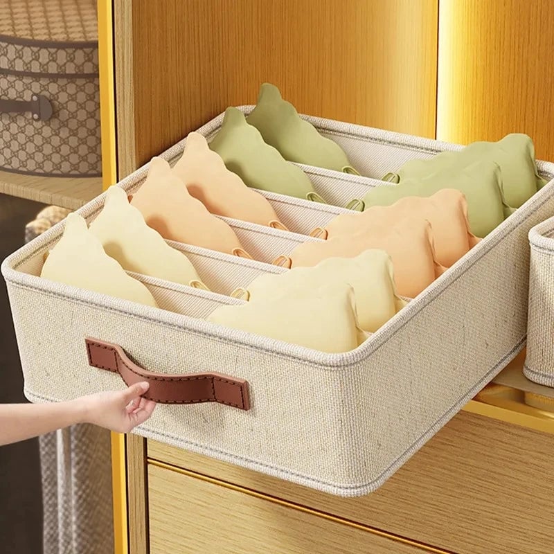 Multi-Compartment Underwear Bra Sock Drawer Organizer Storage Box