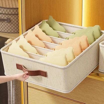 Multi-Compartment Underwear Bra Sock Drawer Organizer Storage Box