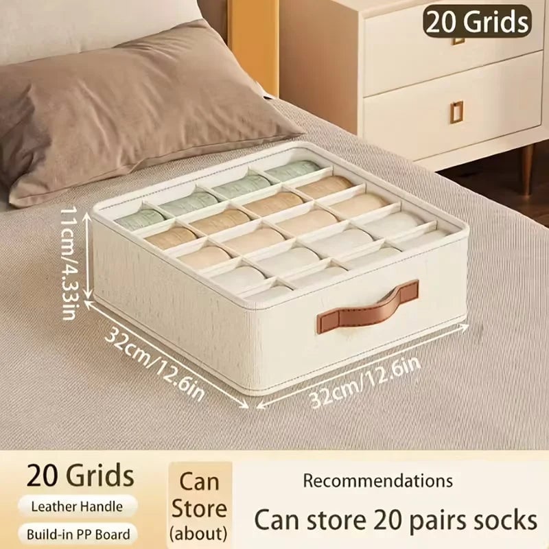 Fabric Drawer Organizer Set 1-5PCS Underwear Socks Bras Storage Box