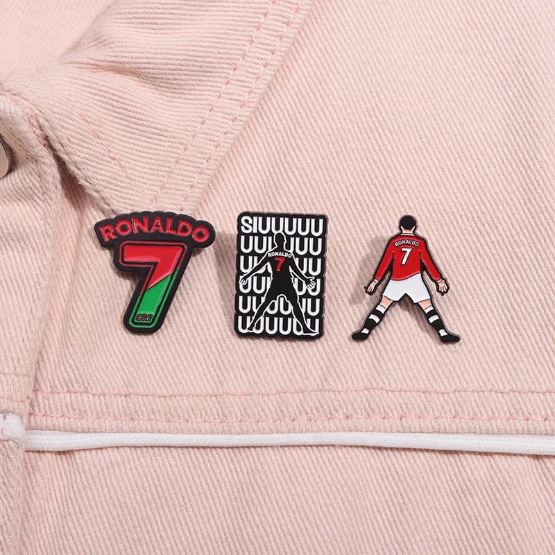 Football Star Enamel Lapel Pin - Professional Athlete Badge Brooch