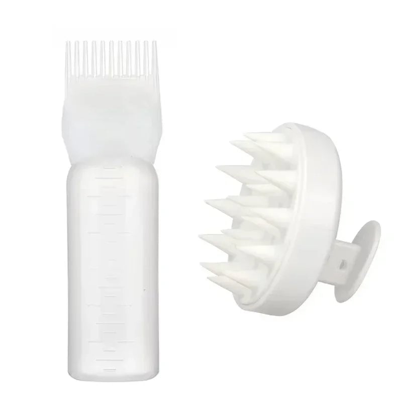 Silicone Scalp Massage Brush Hair Dye Applicator Bottle Salon Tool
