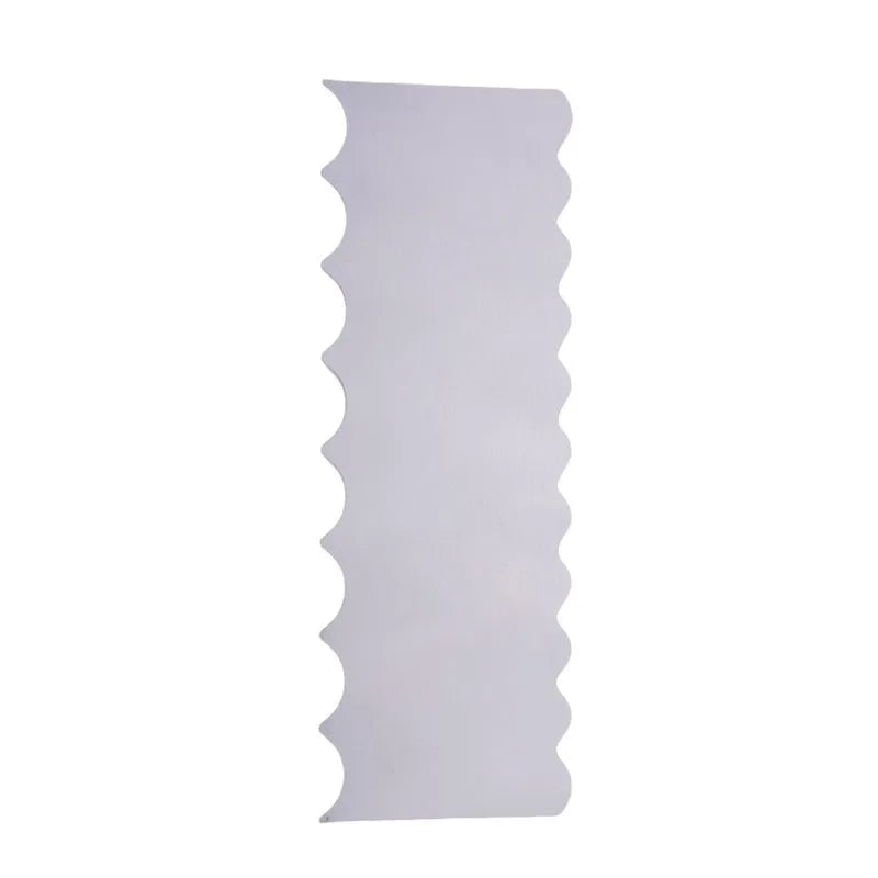 Stainless Steel Double-Sided Cake Scraper - Smooth & Textured Edges
