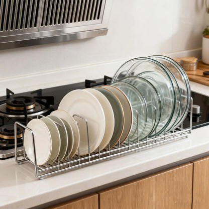 Stainless Steel Kitchen Bowl Organizer Thick Wall Dish Storage Rack