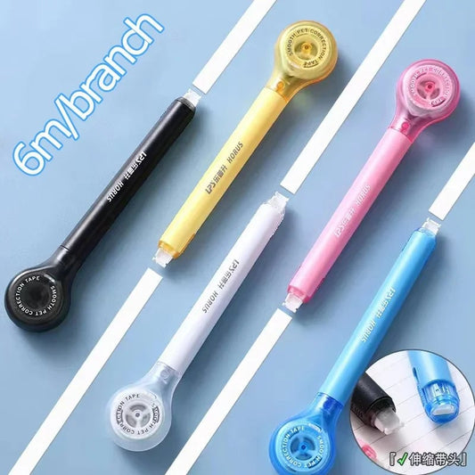 6m Pen-Shaped Correction Tape - Kawaii Macaron Colors Comfortable Grip