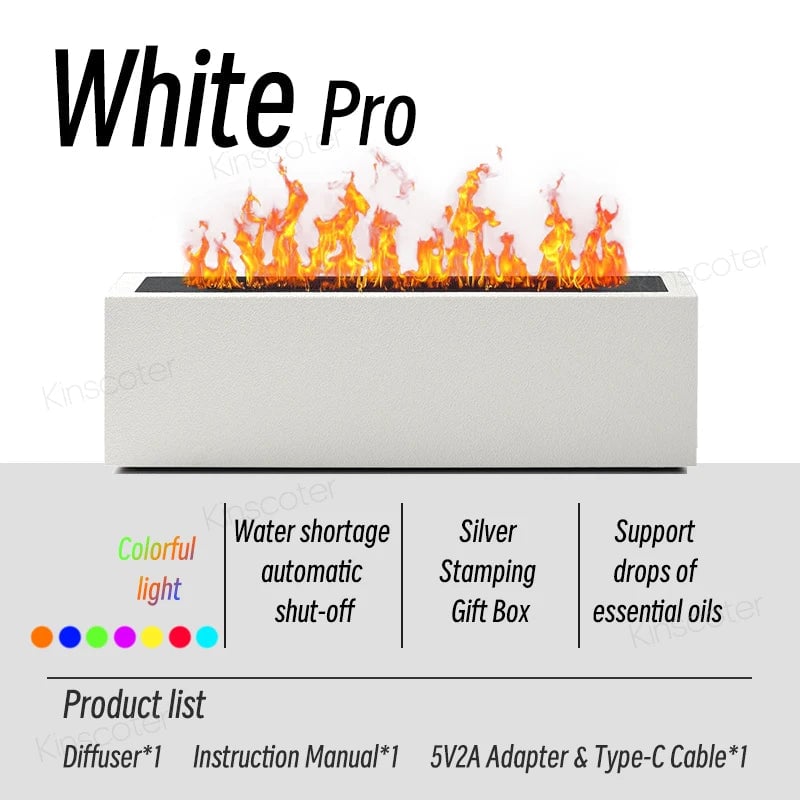 Ultrasonic Cool Mist Humidifier LED Flame Aroma Diffuser 300ml