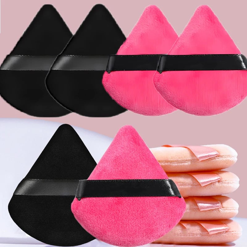 8Pcs Triangle Velvet Makeup Sponges Wet Dry Foundation Blending