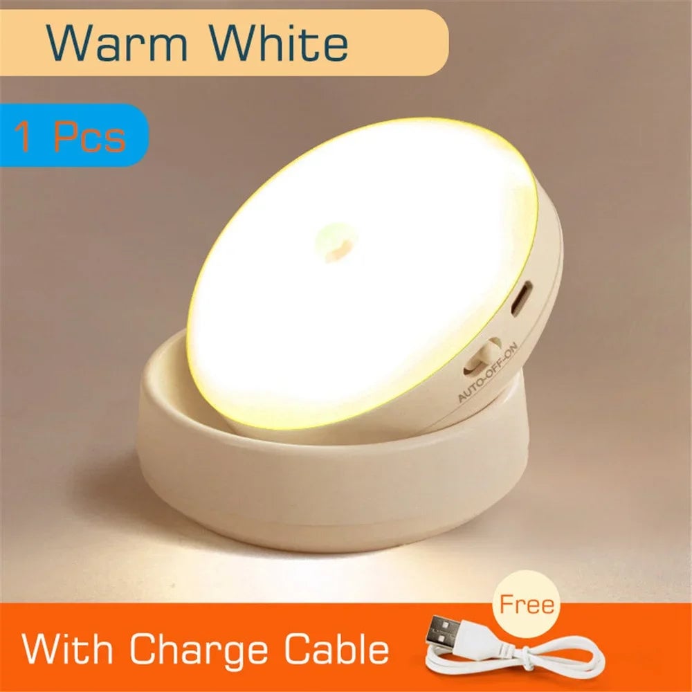 USB Rechargeable LED Motion Sensor Night Light Human Detection