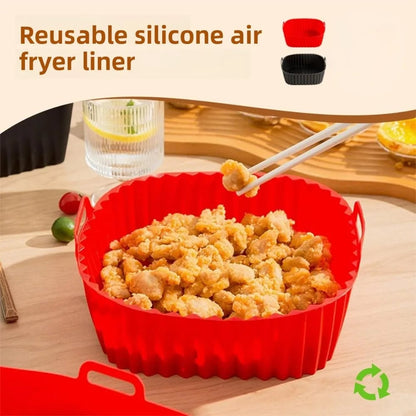 Square Silicone Air Fryer Basket Pan - Reusable Food Safe Baking Mold