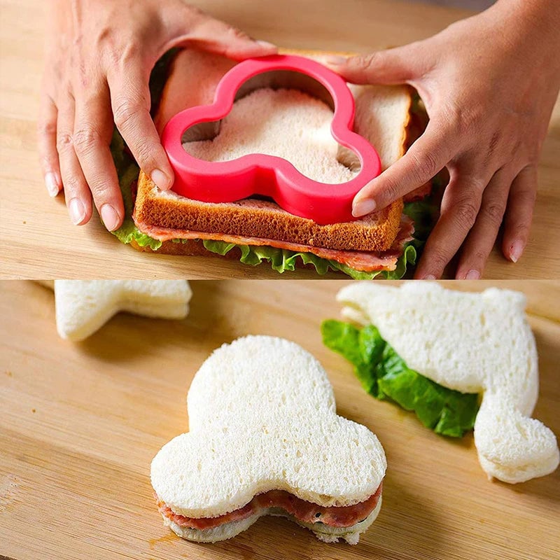Kids Sandwich Cutters Set Heart Star Mickey Shape Bread Toast Molds