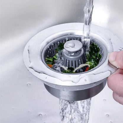 3-in-1 Leak Proof Kitchen Sink Strainer Filter Drain Basket Plug