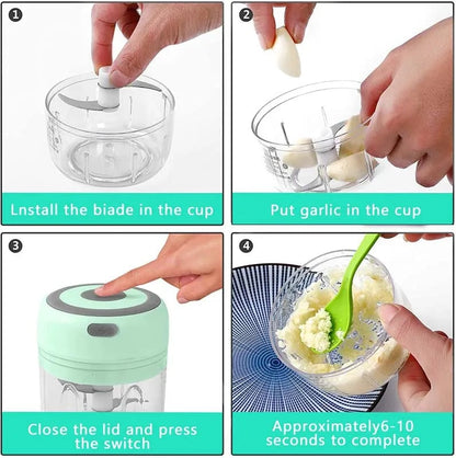 250ml USB Electric Garlic Mincer Chopper Food Processor Kitchen