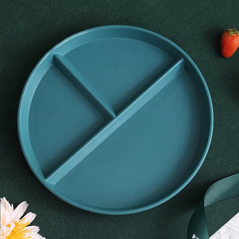 3-Compartment Portion Control Dinner Plate - Microwave Safe PP