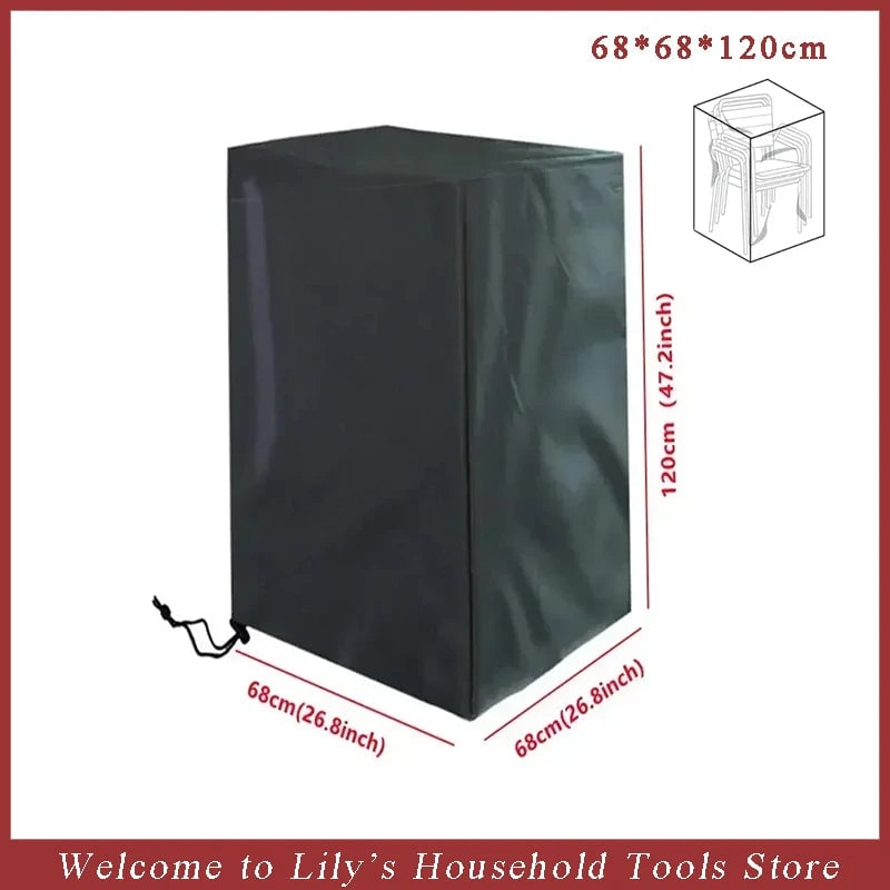 Waterproof Stacked Chair Dust Cover Garden Patio Furniture Protector