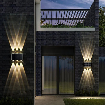4/6/8 LED Solar Wall Lamp Waterproof Up Down Garden Street Light