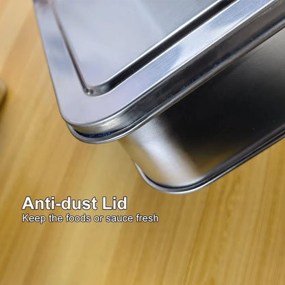 Stainless Steel Pizza Seasoning Container 6 Compartment Ingredient Box