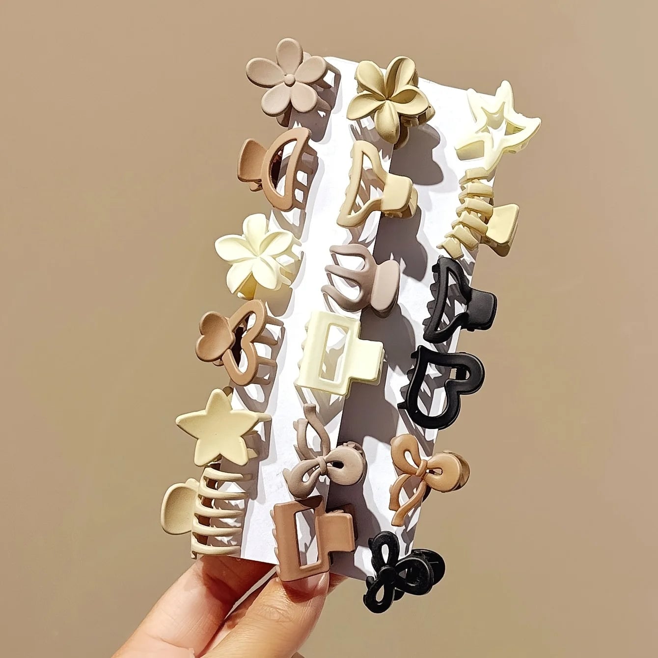Beige Small Hair Clips Set - 5/10/20/30pcs Mixed Pack Cute Girl