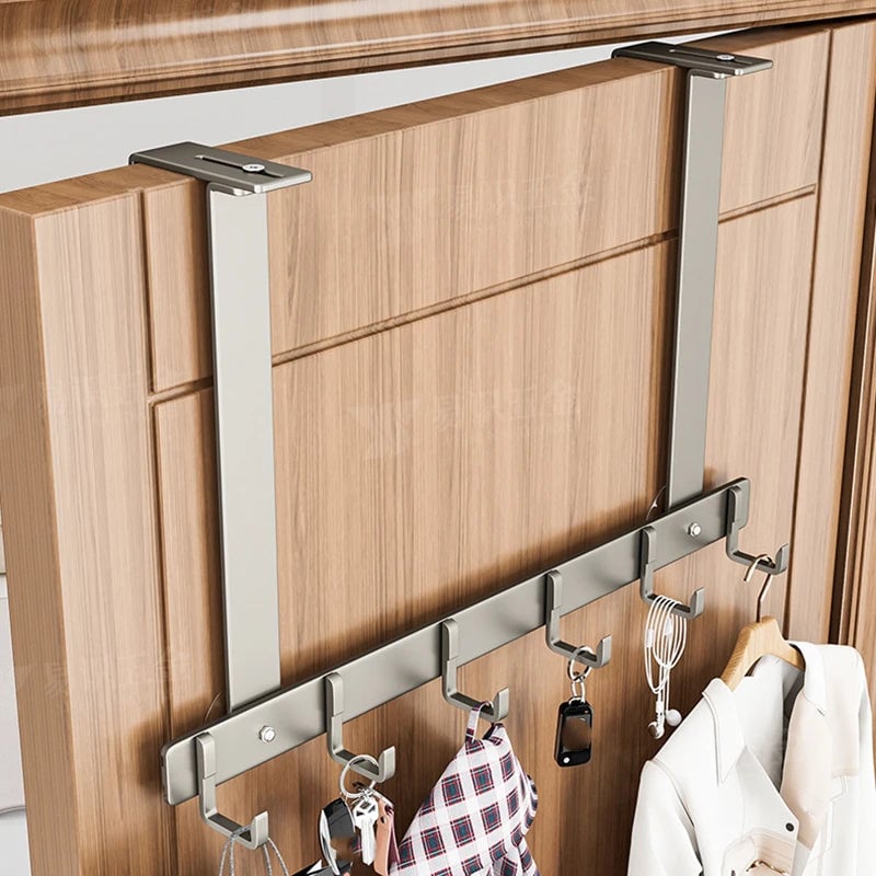 Over Door Metal Hooks Rack 5/7 Adjustable Bathroom Organizer
