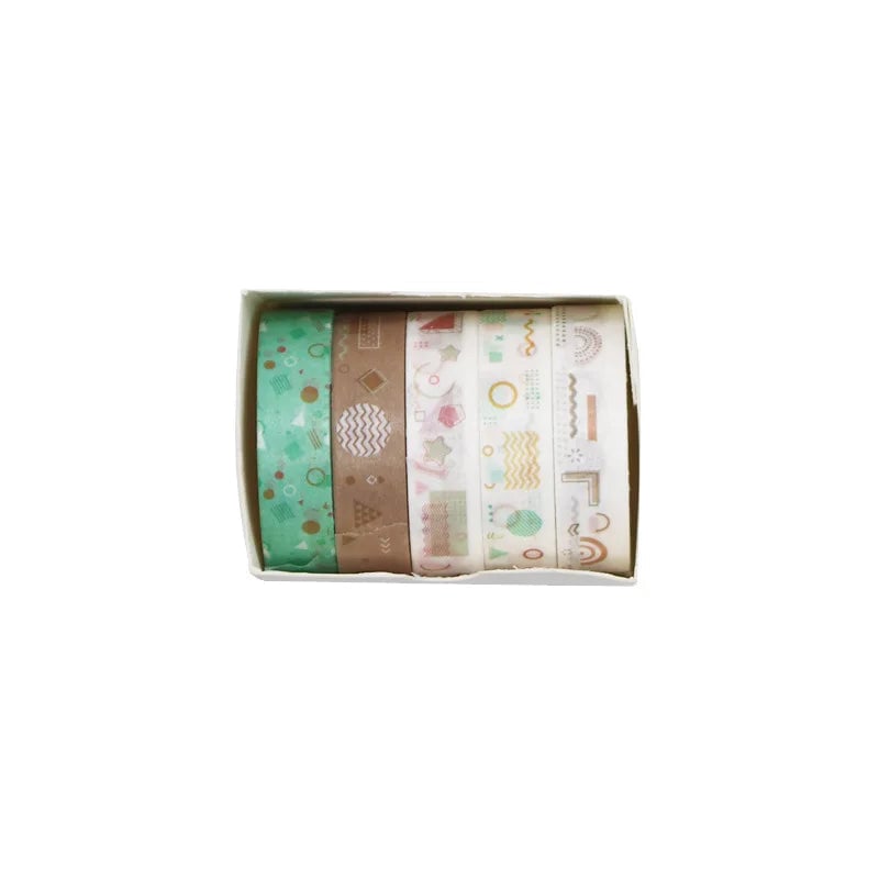 5PC Kawaii Washi Tape Set Japanese Cute Scrapbook Journaling Supplies