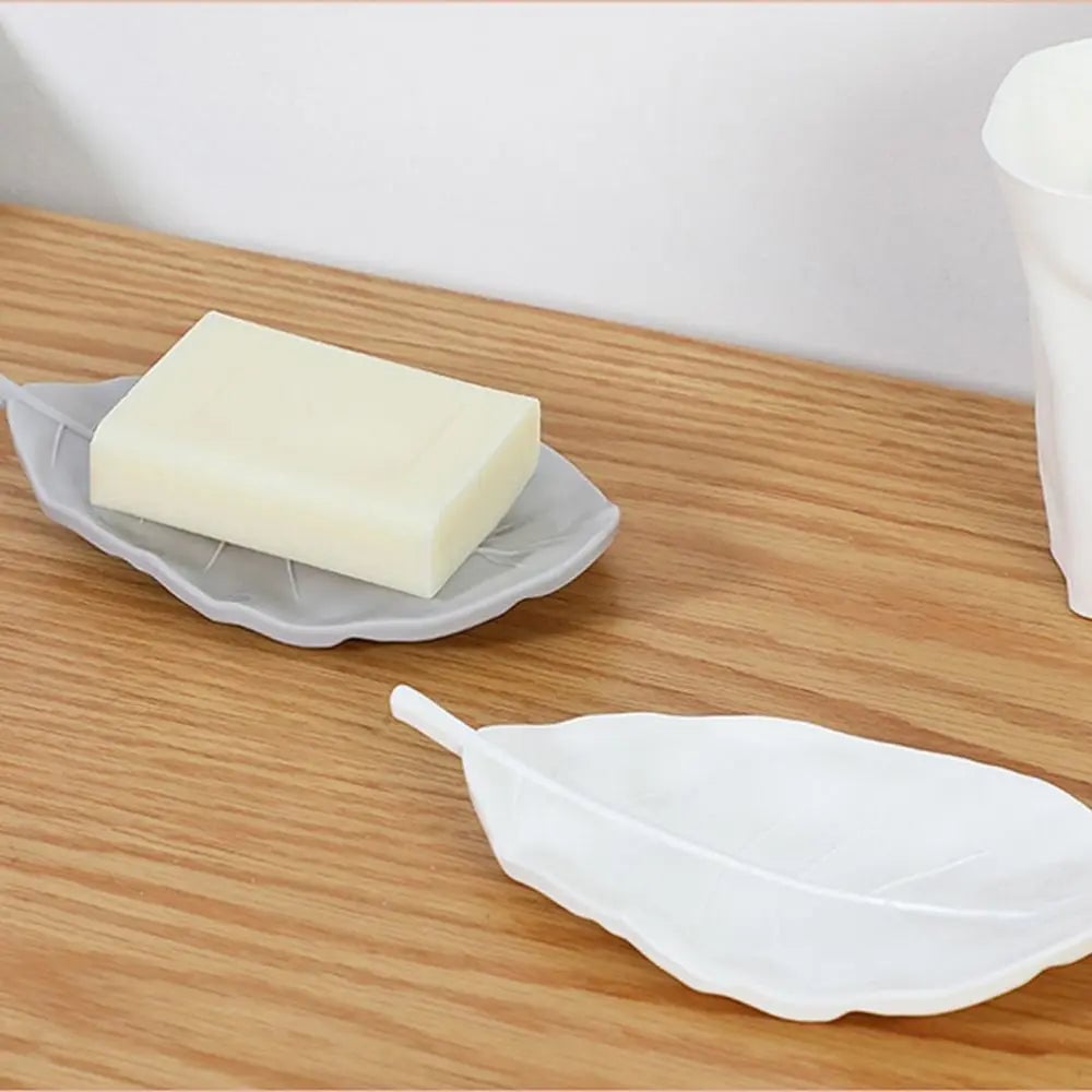 Leaf Shape Soap Dish Holder - Durable Bathroom Kitchen Organizer