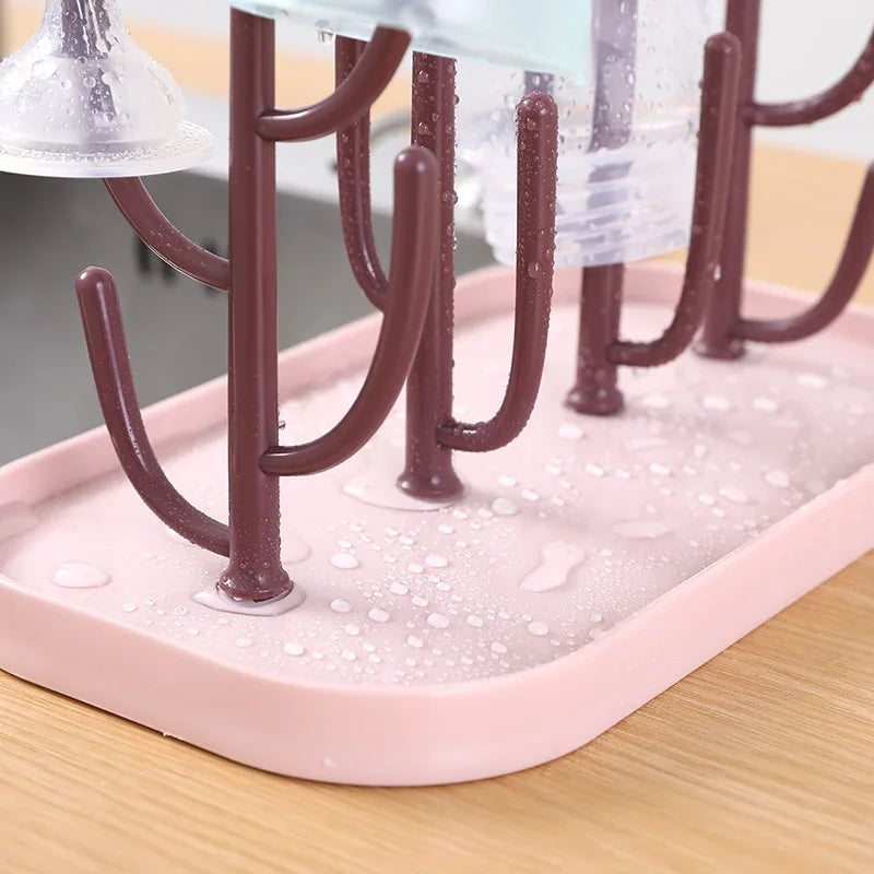 Baby Bottle Drying Rack with Nipple Holder - Multi-Tier Storage