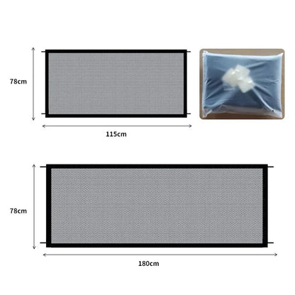 Folding Pet Safety Gate 4-Hook Breathable Mesh Dog Barrier Fence