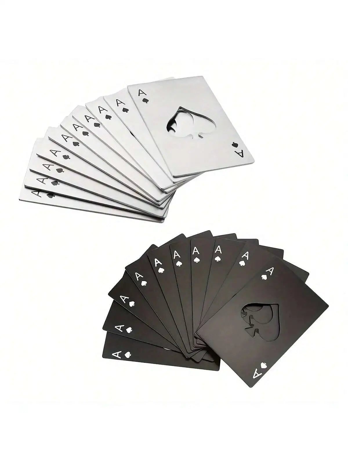 Stainless Steel Credit Card Bottle Opener - Spades Design