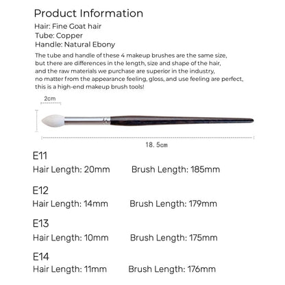 Natural Goat Hair Eyeshadow Blending Brush - Ebony Handle Makeup Tool
