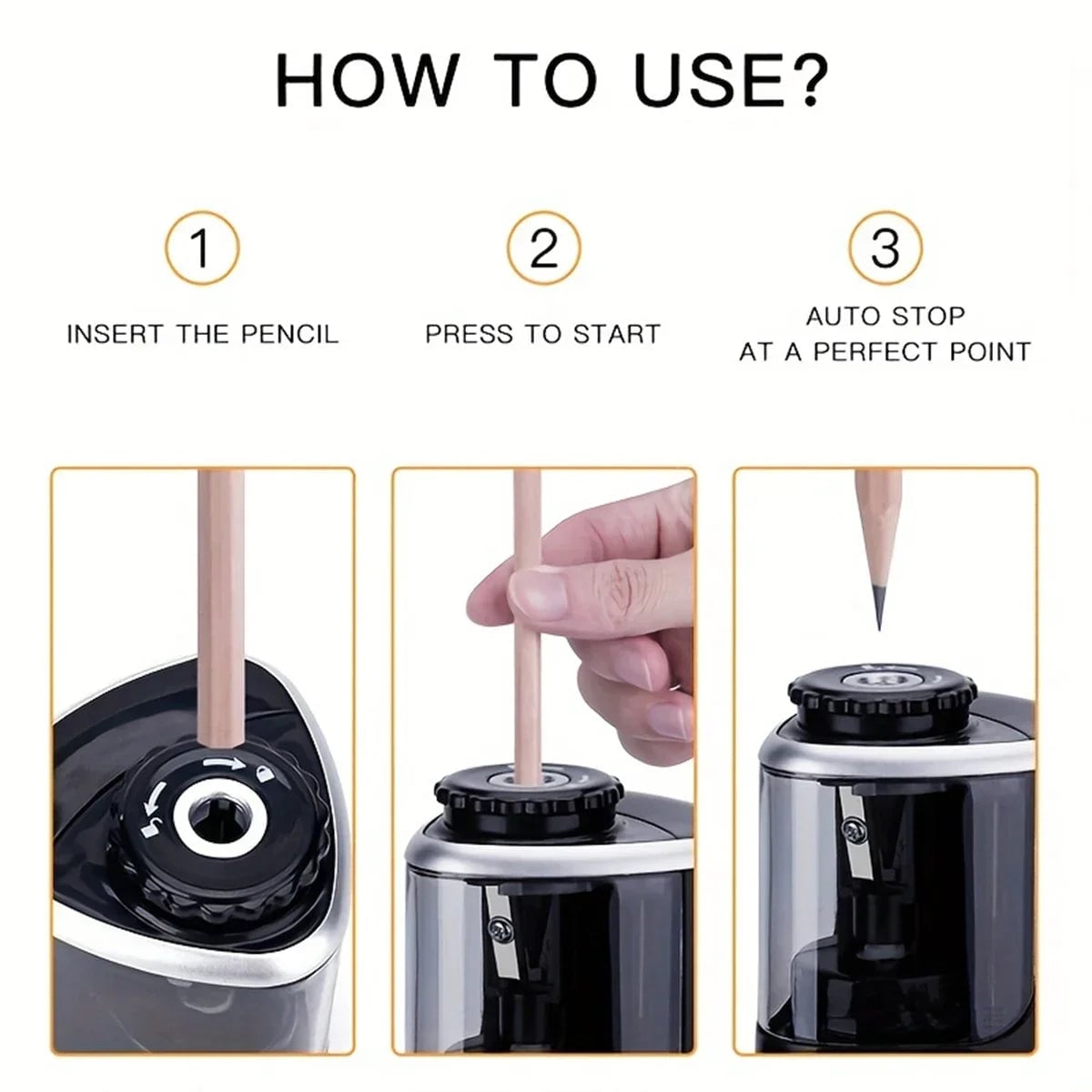 Electric Desktop Pencil Sharpener 6-8mm Automatic Assembly