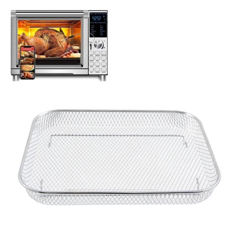 Stainless Steel Air Fryer Basket Oven Crisper Tray Large Capacity