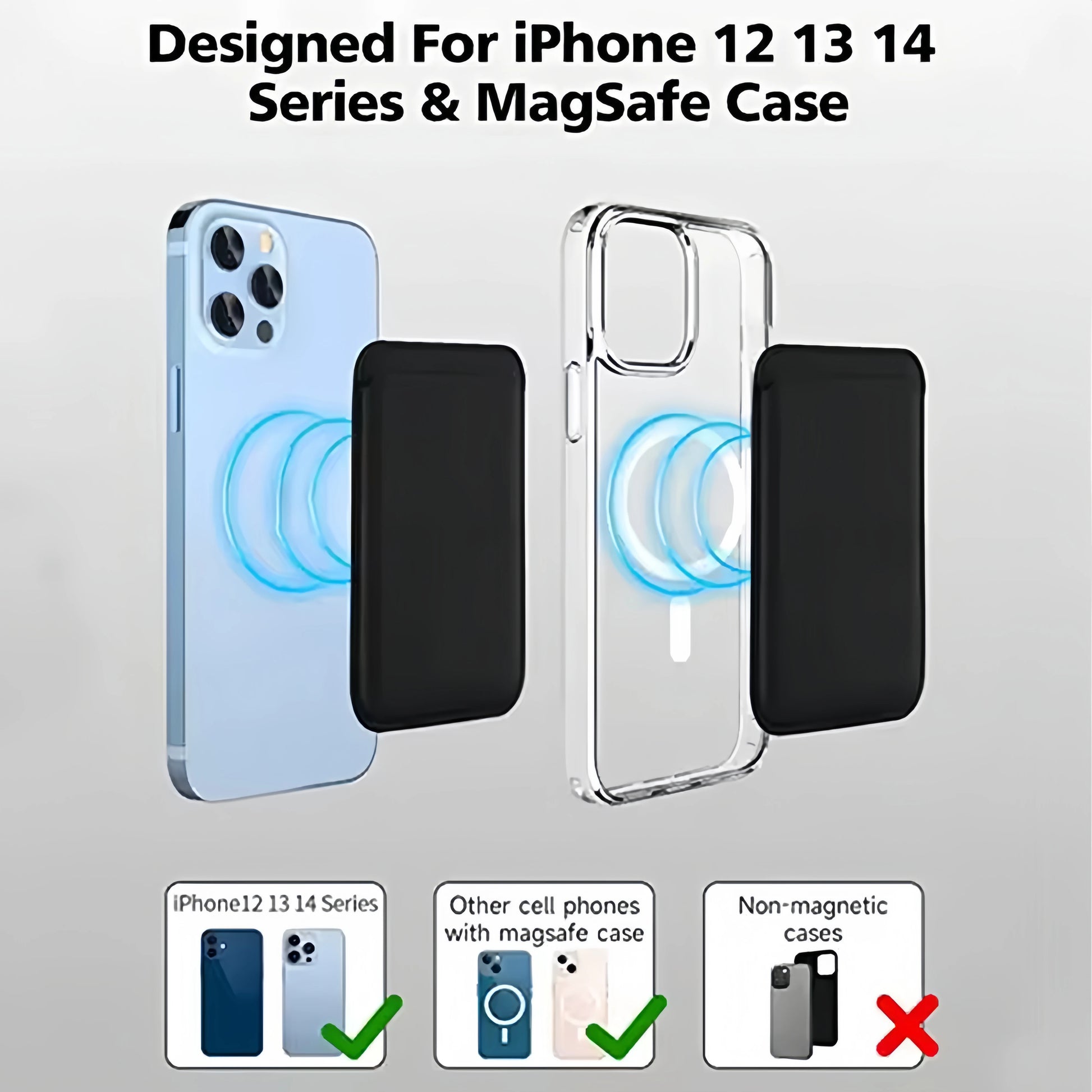MagSafe Leather Wallet Case iPhone 16/15/14/13/12 Pro Max Magnetic